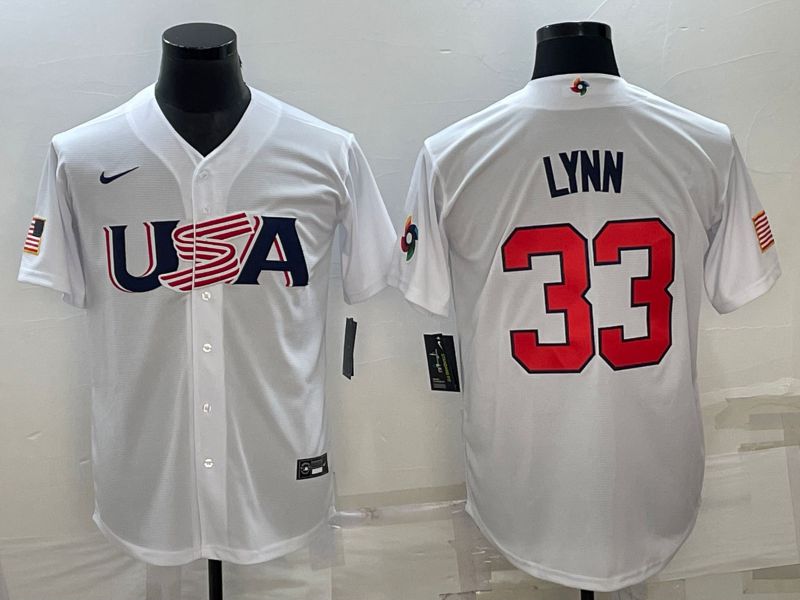 Men 2023 World Cub USA #33 Lynn White Nike MLB Jersey8